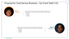 Proposal For Food Service Business Our Event Staff Past Ppt Visual Aids Professional PDF