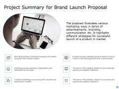 Proposal To Brand Company Professional Services Project Summary For Brand Launch Proposal Background PDF