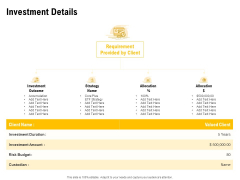 Proposal To Provide Financial Advisory And Bond Investment Details Diagrams PDF Proposal To Provide Financial Advisory And Bond Investment Details Diagrams PDF