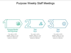 Purpose Weekly Staff Meetings Ppt PowerPoint Presentation Pictures Deck Cpb