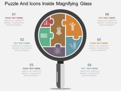 Puzzle And Icons Inside Magnifying Glass Powerpoint Template Puzzle And Icons Inside Magnifying Glass Powerpoint Template