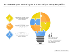 Puzzle Idea Layout Illustrating The Business Unique Selling Proposition Ppt PowerPoint Presentation Gallery Objects PDF Puzzle Idea Layout Illustrating The Business Unique Selling Proposition Ppt PowerPoint Presentation Gallery Objects PDF