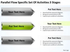 Parallel Flow Specific Set Of Activities 3 Stages Business Pro Plan PowerPoint Templates