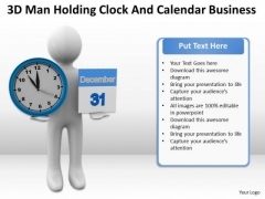 People Business Holding Clock And Calendar New PowerPoint Presentation Slides