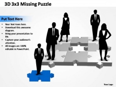 PowerPoint Designs Teamwork 3x3 1 Missing Puzzle Piece Ppt Themes