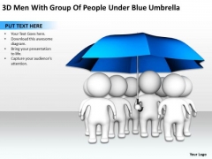 PowerPoint Graphics Business Under Blue Umbrella Templates Ppt Backgrounds For Slides