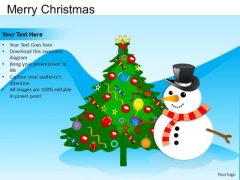 PowerPoint Presentation Tree Merry Christmas Ppt Template