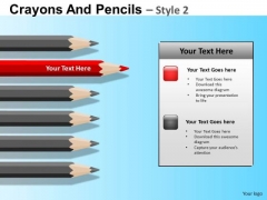 PowerPoint Themes Sharp Teamwork Pencils Education Ppt Slides