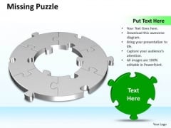 Ppt 3d Circular Missing Puzzle PowerPoint Free Piece 6 State Diagram Business Templates