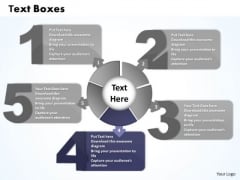 Ppt Five Text Boxes Connected With Unit Circle PowerPoint Presentation Business Templates