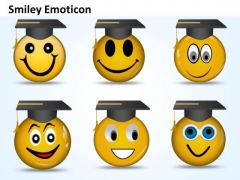 Ppt Graduation Celebration Smiley Emoticon Time Management PowerPoint Business Templates