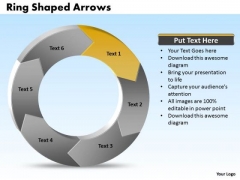 Ppt Power Point Org Chart Shaped Circular Arrows PowerPoint 2007 6 Sections Templates