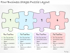 Ppt Slide Four Business Stages Puzzle Layout Strategic Planning