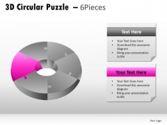 Process 3d Circular Puzzle 6 Pieces PowerPoint Slides And Ppt Diagram Templates