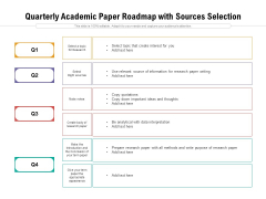Quarterly Academic Paper Roadmap With Sources Selection Mockup