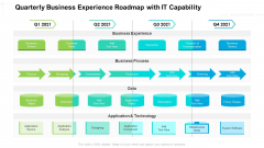 Quarterly Business Experience Roadmap With IT Capability Icons
