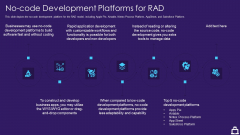RAD Approach IT No Code Development Platforms For RAD Ppt Ideas Graphics Template PDF