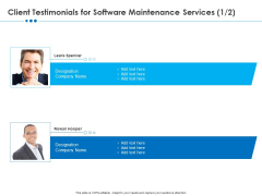 RFP Software Maintenance Support Client Testimonials For Software Maintenance Services Designation Graphics PDF