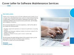 RFP Software Maintenance Support Cover Letter For Software Maintenance Services Icons PDF