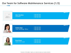 RFP Software Maintenance Support Our Team For Software Maintenance Services Slides PDF