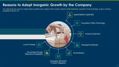 Reasons To Adopt Inorganic Growth By The Company Ppt Slides Portrait PDF Reasons To Adopt Inorganic Growth By The Company Ppt Slides Portrait PDF