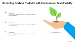 Reducing Carbon Footprint With Environment Sustainability Ppt PowerPoint Presentation Gallery Icon PDF