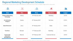 Regional Marketing Planning Regional Marketing Development Schedule Diagrams PDF