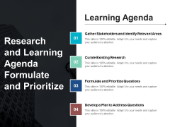 Research And Learning Agenda Formulate And Prioritize Ppt PowerPoint Presentation Slides Ideas
