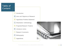 Research Proposal For A Dissertation Or Thesis Table Of Content Elements PDF Research Proposal For A Dissertation Or Thesis Table Of Content Elements PDF