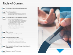 Rethink Approach Asset Lifecycle Management Table Of Content Template PDF Rethink Approach Asset Lifecycle Management Table Of Content Template PDF