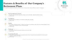 Retirement Income Analysis Features And Benefits Of Our Companys Retirement Plans Graphics PDF Retirement Income Analysis Features And Benefits Of Our Companys Retirement Plans Graphics PDF