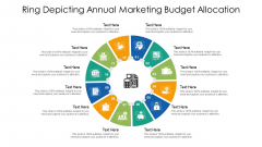 Ring Depicting Annual Marketing Budget Allocation Ppt Outline Portfolio PDF