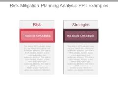 Risk Mitigation Planning Analysis Ppt Examples
