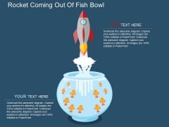 Rocket Coming Out Of Fish Bowl Powerpoint Templates
