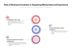 Role Of Business Incubator In Supplying Mentorship And Experience Ppt PowerPoint Presentation Summary Structure PDF Role Of Business Incubator In Supplying Mentorship And Experience Ppt PowerPoint Presentation Summary Structure PDF