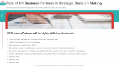 Role Of HR Business Partners In Strategic Decision Making Icons PDF