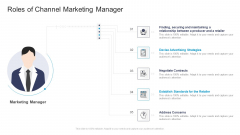 Roles Of Channel Marketing Manager Commercial Marketing Guidelines And Tactics Demonstration PDF Roles Of Channel Marketing Manager Commercial Marketing Guidelines And Tactics Demonstration PDF