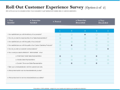 Roll Out Customer Experience Survey Option Products Diagrams PDF