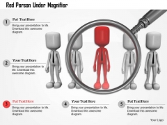 Red Person Under Magnifier PowerPoint Templates Red Person Under Magnifier PowerPoint Templates