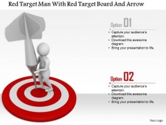 Red Target Man With Red Target Board And Arrow