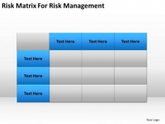 Risk Matrix For Management Ppt Model Business Plan PowerPoint Templates