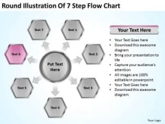 Round Illustration Of 7 Step Flow Chart Ppt Business Plans Pro PowerPoint Slides