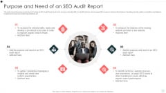 SEO Audit Summary To Increase Purpose And Need Of An SEO Audit Report Infographics PDF