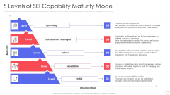 SPI Methodology 5 Levels Of Sei Capability Maturity Model Ppt PowerPoint Presentation Gallery Portrait PDF