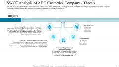 SWOT Analysis Of ADC Cosmetics Company Threats Download PDF