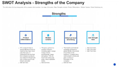 SWOT Analysis Strengths Of The Company Sample PDF