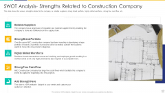 SWOT Analysis Strengths Related To Construction Company Elements PDF