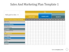 Sales And Marketing Plan Template 1 Ppt PowerPoint Presentation Gallery