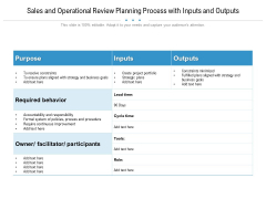 Sales And Operational Review Planning Process With Inputs And Outputs Ppt PowerPoint Presentation Layouts Layout Ideas PDF
