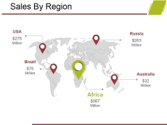 Sales By Region Ppt PowerPoint Presentation Summary Tips